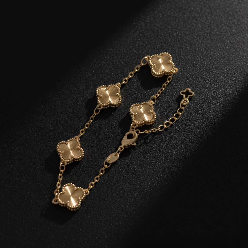 Pulsera Clover 5 Motivos Textura Radiante (Ajustable) - Imagen 2