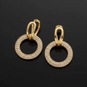 Aretes Doble Aro (Pavé Circle 14mm) con Circonias