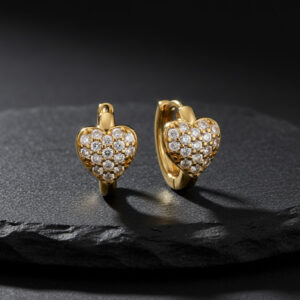 Candongas Huggies Corazón Pavé (Circonias) de 14 mm