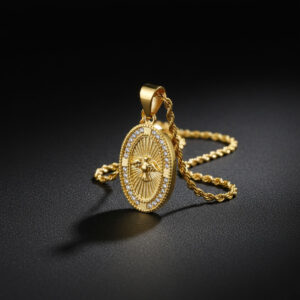 Dije Medallón Espíritu Santo (Halo de Circonias) 2.4cm