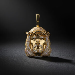 Dije Rostro de Cristo Swarovski (Cristales y Negro)
