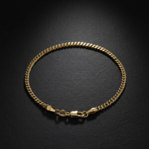 Pulsera Cubana Plana (Acabado Espejo) 20 cms