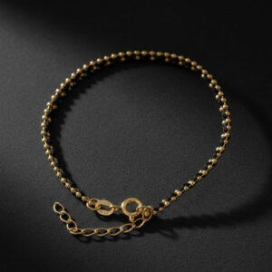 Pulsera de Hilo con Oro Entrelazado (Ajustable)