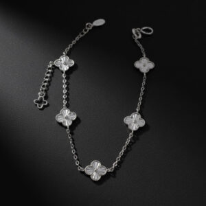 Pulsera Clover 5 Motivos Textura Radiante (Ajustable)