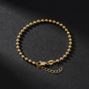 Pulsera Italiana Balines Diamantados 3mm (Ajustable)